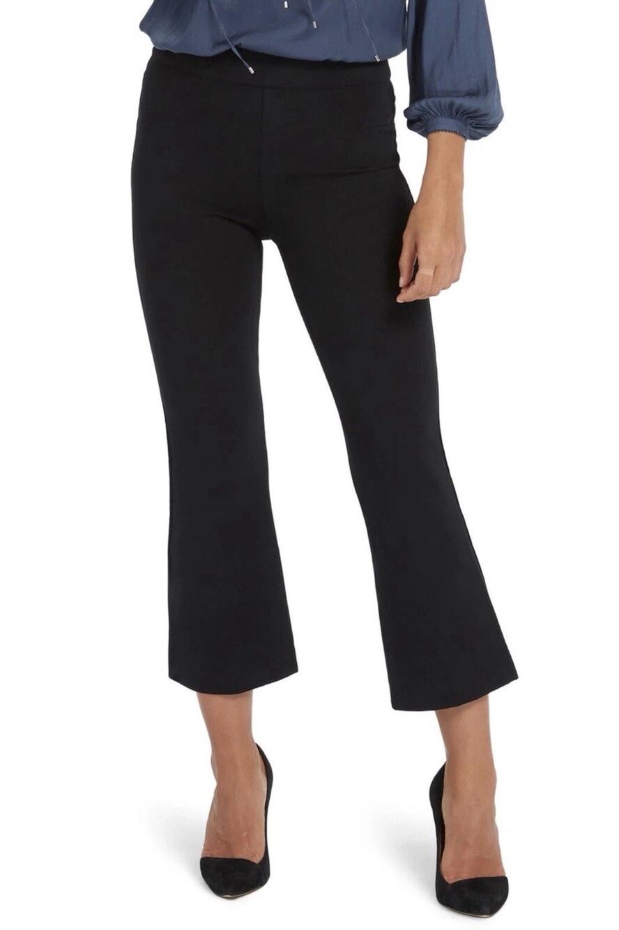 Spanx The Perfect Black Pant Crop Flare Pants M 20260R Black Ponte Pull On